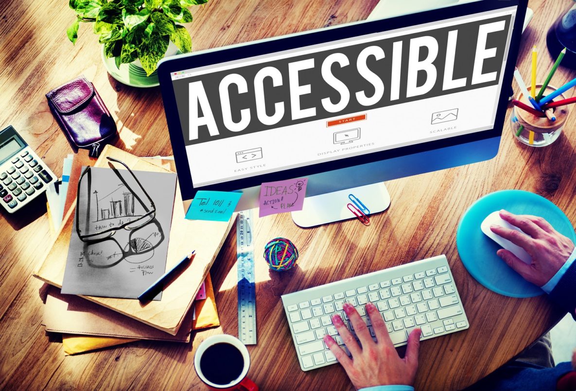 Un écran d'ordinateur affichant le mot "Accessible"